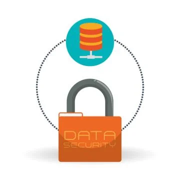 Data Security design. Protect icon. Data center illustration Illustrazione stock