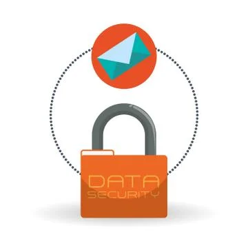 Data Security design. Protect icon. Data center illustration Illustrazione stock