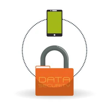 Data Security design. Protect icon. Data center illustration Stock Illustration