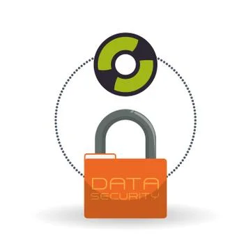 Data Security design. Protect icon. Data center illustration Stock Illustration