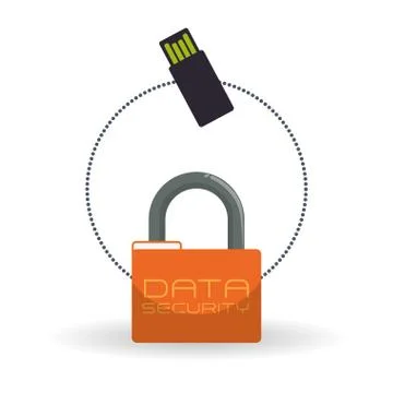 Data Security design. Protect icon. Data center illustration Stock Illustration