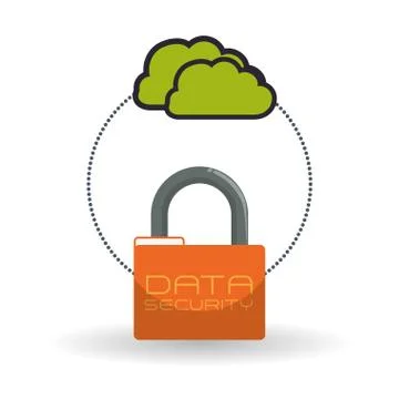 Data Security design. Protect icon. Data center illustration Illustrazione stock