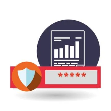 Data Security design. Protect icon. Data center illustration Stock Illustration