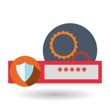 Data Security design. Protect icon. Data center illustration Stock Illustration
