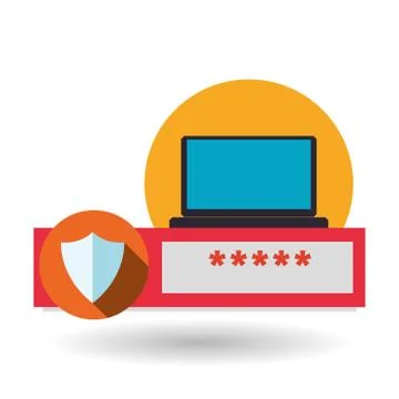 Data Security design. Protect icon. Data center illustration Stock Illustration