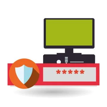 Data Security design. Protect icon. Data center illustration Illustrazione stock