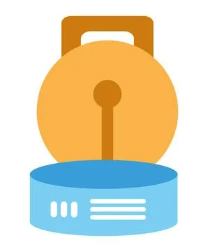 Data security design of server and padlock Stock Illustration