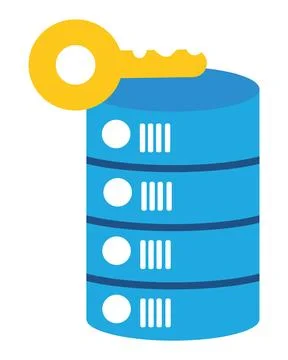 Data security design of server and key Stock Illustration