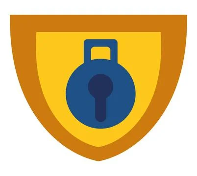 Data security design of shield with padlock Stock Illustration