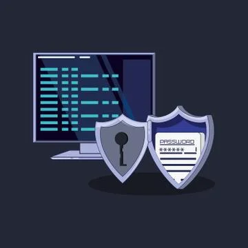 Data security with desktop 스톡 일러스트
