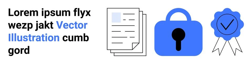 Data Security with Document Protection and Quality Assurance Stock Illustration