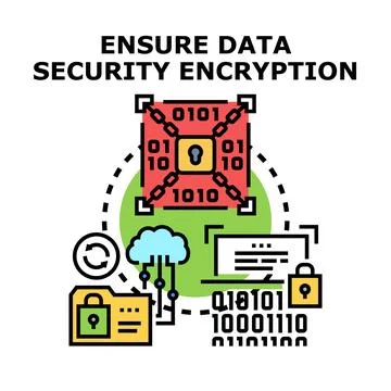 Data security encryption protecting digital information concept 스톡 일러스트