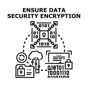 Data security encryption protecting digital information concept Stock Illustration