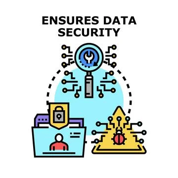 Data security ensuring protection against cyber threats Stock Illustration