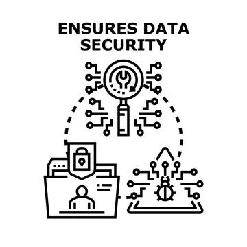 Data security ensuring protection against cyber threats Stock Illustration