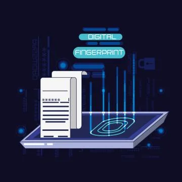 Data security fingerprint technology Stock Illustration