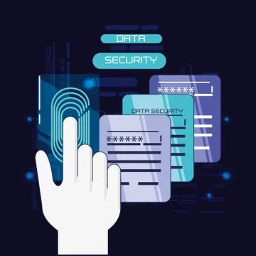 Data security fingerprint technology Stock-Illustration