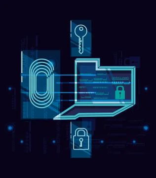 Data security fingerprint technology Stock Illustration
