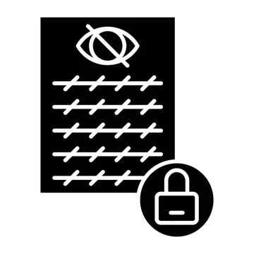 Data Security Glyph Icon Stock Illustration