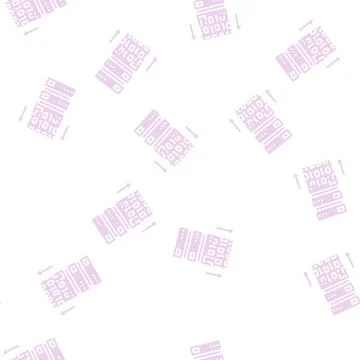 Data security glyph seamless pattern Stock Illustration