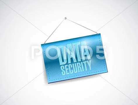 Data security hanging banner illustration design Stock Illustration