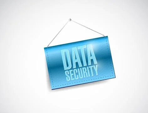 Data security hanging banner illustration design Stock Illustration
