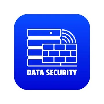 Data security icon blue vector 스톡 일러스트
