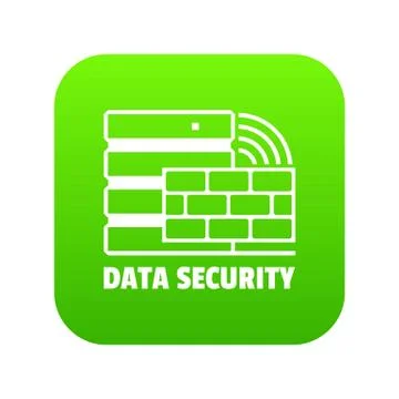 Data security icon green vector 스톡 일러스트