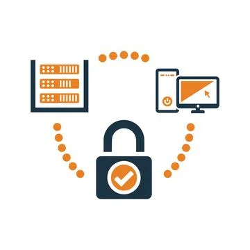 Data security icon, server protection イラスト素材