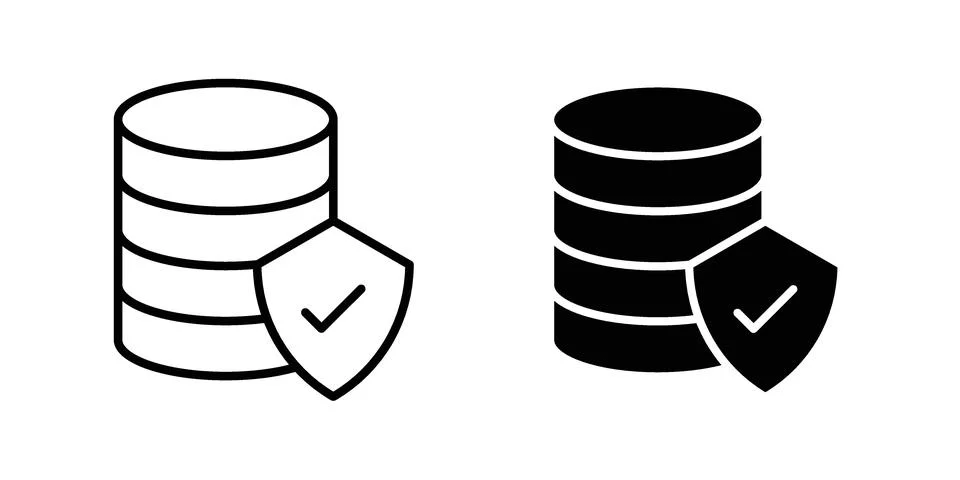 Data security icon vector concepts, line and silhouette style 스톡 일러스트