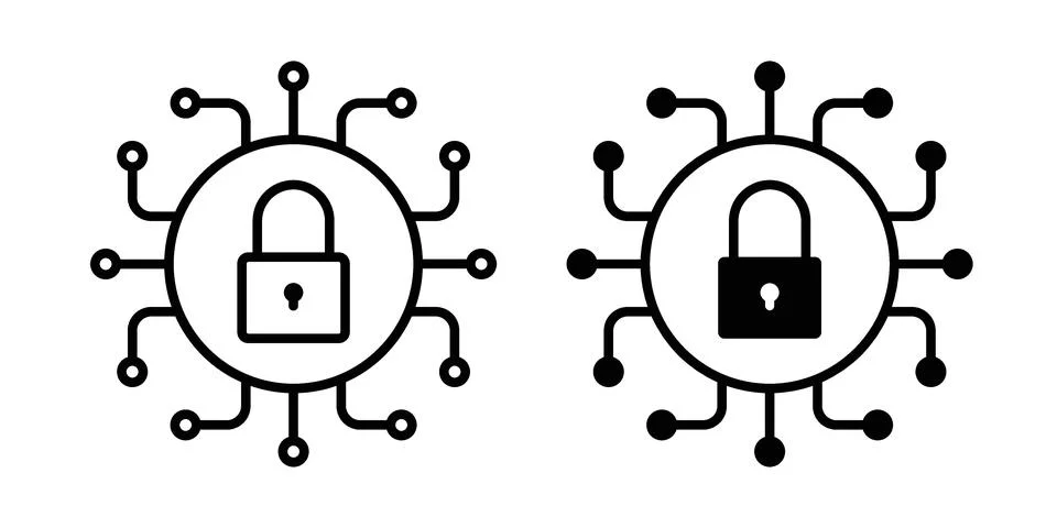 Data security icon for web projects Stock Illustration