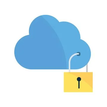 Data security illustration of a cloud and padlock Stock Illustration