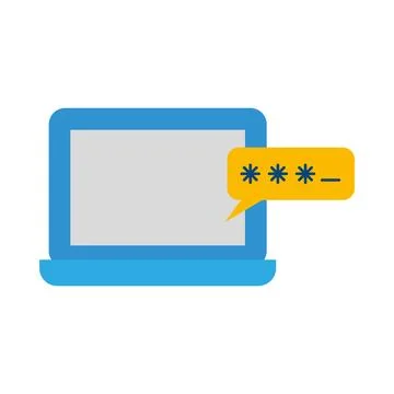 Data security illustration with computer Illustrazione stock
