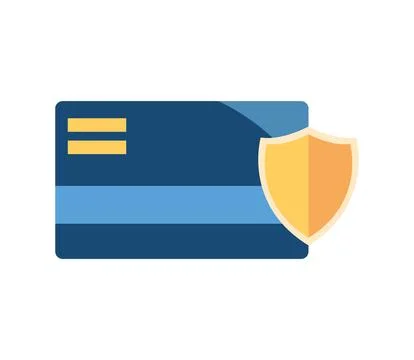 Data security illustration of a credit card and padlock 스톡 일러스트