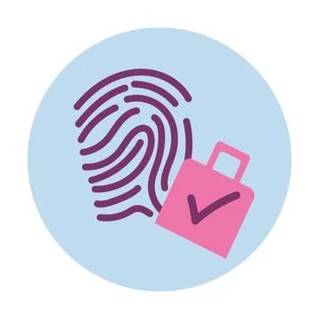 Data security illustration of finger print Illustrazione stock
