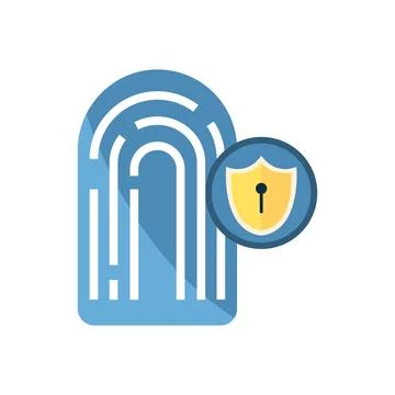 Data security illustration of a finger print and padlock Stock Illustration