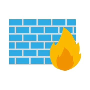 Data security illustration with firewall 스톡 일러스트