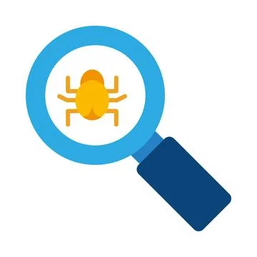 Data security illustration with loupe and bug Stock Illustration