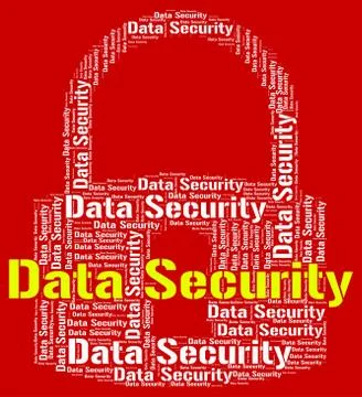 Data Security Indicates Protected Login And Privacy Illustrazione stock