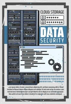 Data security interface, server login and password Stock Illustration