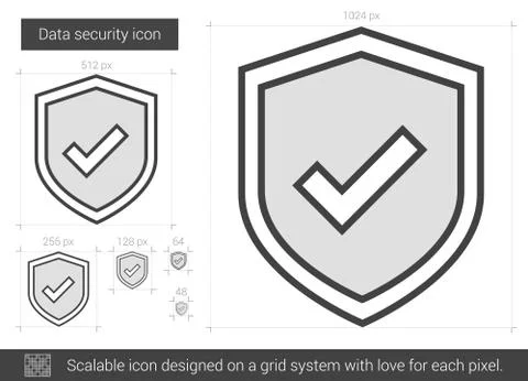 Data security line icon Stock Illustration