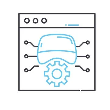 Data security line icon, outline symbol, vector illustration, concept sign Illustrazione stock