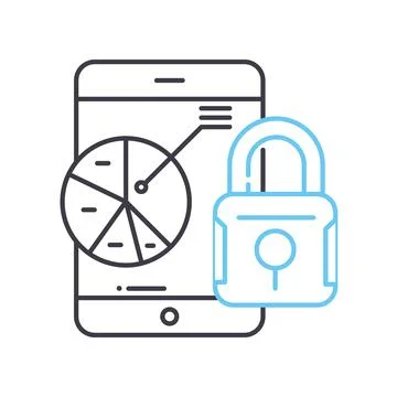 Data security line icon, outline symbol, vector illustration, concept sign Stockillustratie