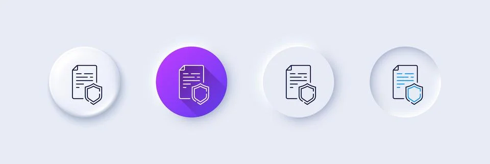 Data security line icon. Privacy document sign. Line icons. Vector Stock Illustration