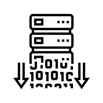 Data security line icon vector illustration 스톡 일러스트