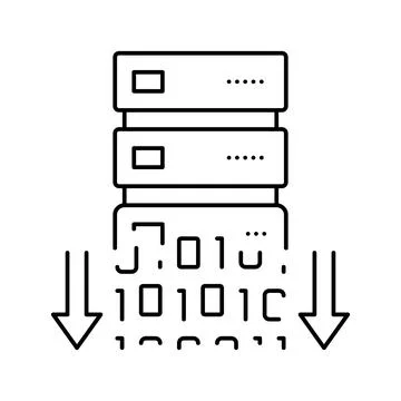 Data security line icon vector illustration Stockillustratie