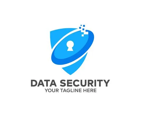 Data security, logo design. Cybersecurity vector design and illustration. Stock Illustration