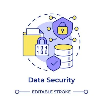 Data security multi color concept icon Stock Illustration
