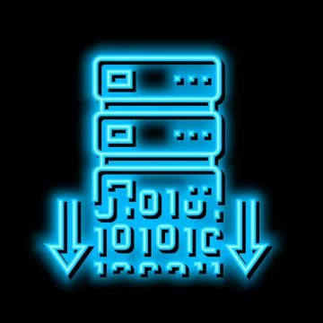 Data security neon glow icon illustration 스톡 일러스트