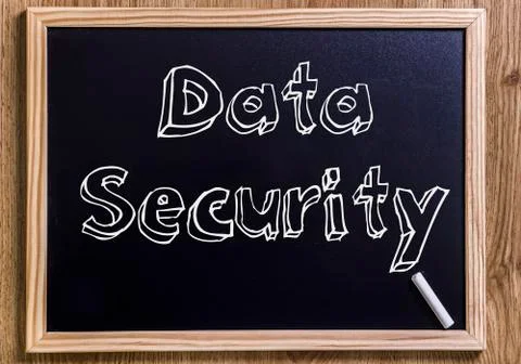 Data Security - New chalkboard with 3D outlined text Free Stock Photos